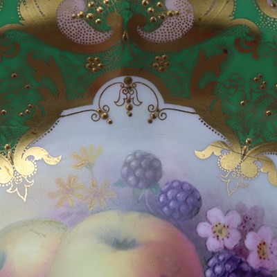 Lot 1338 - A 1920s Royal Worcester hand-painted dessert...