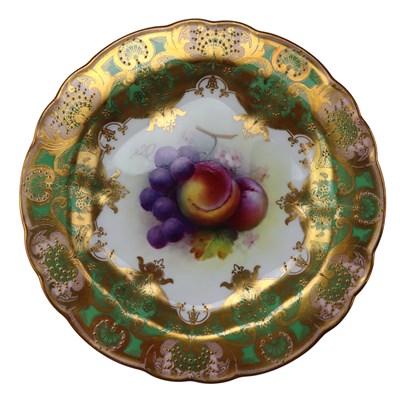 Lot 1338 - A 1920s Royal Worcester hand-painted dessert...