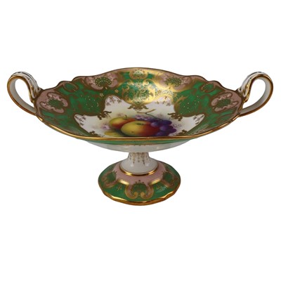 Lot 1338 - A 1920s Royal Worcester hand-painted dessert...