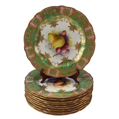 Lot 1338 - A 1920s Royal Worcester hand-painted dessert...
