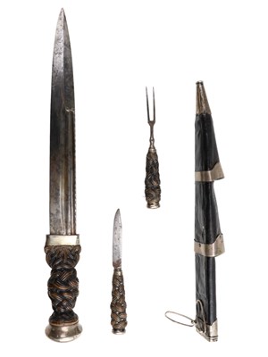 Lot 489 - A Victorian Scottish white metal mounted dirk,...