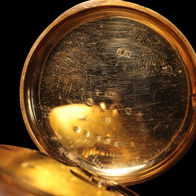 Lot 1942 - A Victorian 18 ct gold open-faced pocket watch...