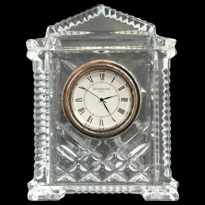 Lot 1118 - A Waterford Crystal "Grecian" mantel clock, 11 cm