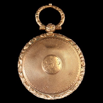 Lot 1315 - A 19th Century gold mourning lenticular locket,...