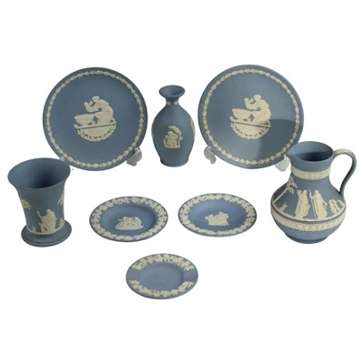 Lot 992 - A quantity of Wedgwood blue jasperware,...