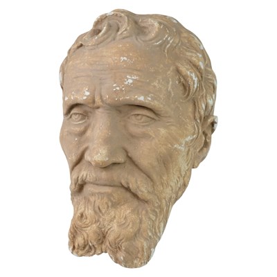 Lot 1614 - A plaster cast bust of Michelangelo, 25 cm