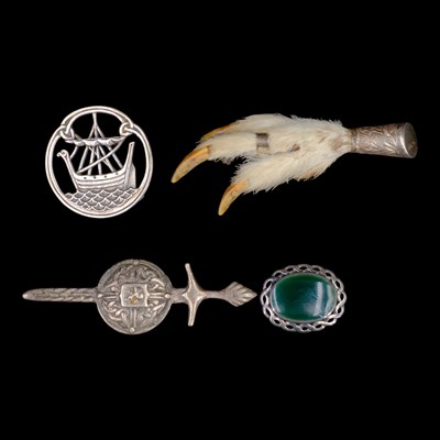 Lot 1303 - Four vintage Scottish silver / white metal...