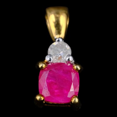 Lot 1334 - A contemporary ruby, diamond and 9 ct gold...