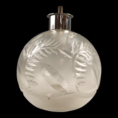 Lot 1120 - A Webb Corbett Art Deco cut glass lamp...