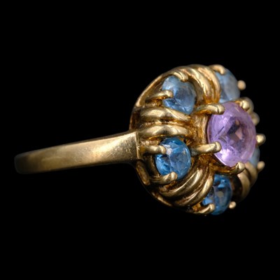 Lot 1344 - A near-contemporary amethyst, blue-topaz and 9...