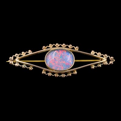 Lot 1348 - A near-contemporary opal and yellow metal...