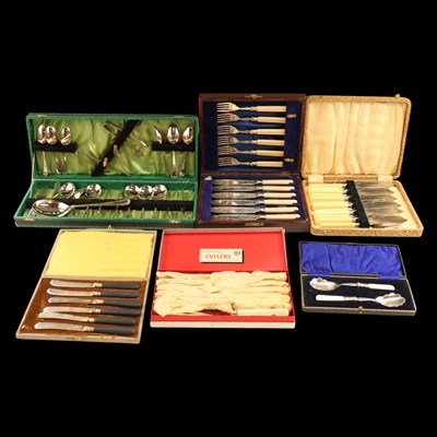 Lot 1233 - A group of electroplated flatware and cutlery...
