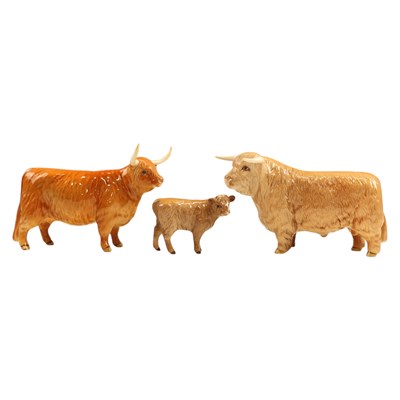Lot 1085 - A Beswick figure of a Highland bull, together...