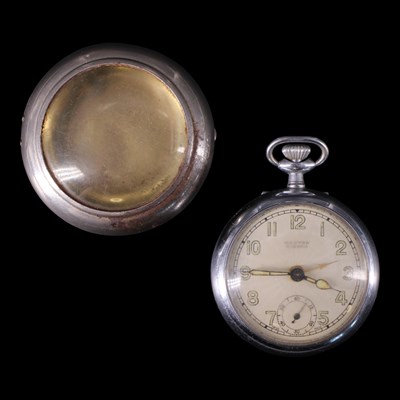 Lot 1601 - A Mentor Swiss alarm pocket watch, mid-20th...
