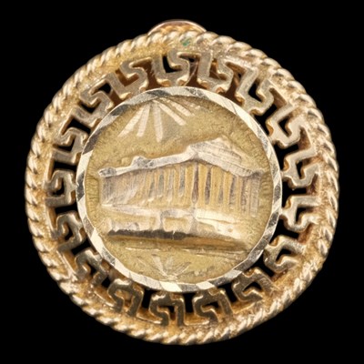 Lot 1365 - A single 14ct yellow metal Greek clip-on...