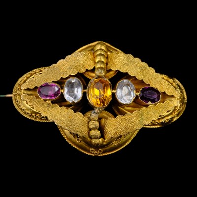 Lot 1372 - A fancy Victorian high-carat gold brooch,...