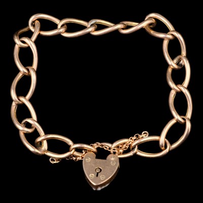 Lot 1391 - An Edwardian 9 ct rose-gold elongated...