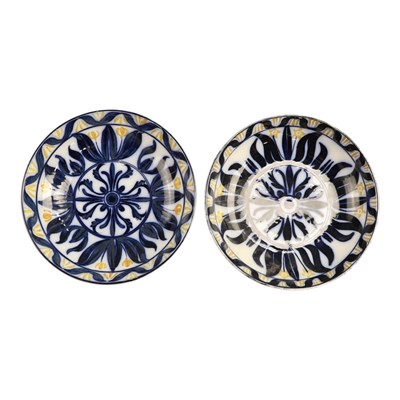 Lot 973 - A pair of European maiolica / faience pottery...