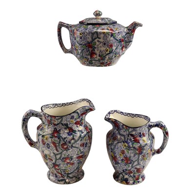 Lot 981 - A Ringtons Maling Ware "Chintz" teapot,...