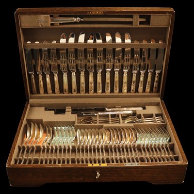 Lot 1242 - An oak canteen of Mappin and Webb...