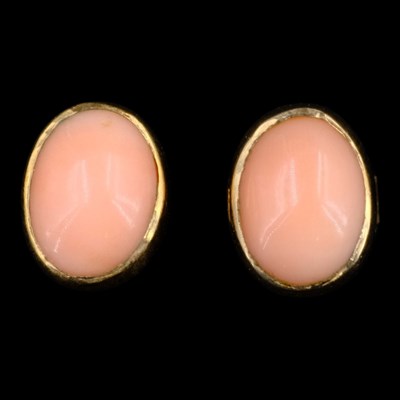 Lot 1441 - A pair of near-contemporary coral and 9 ct...