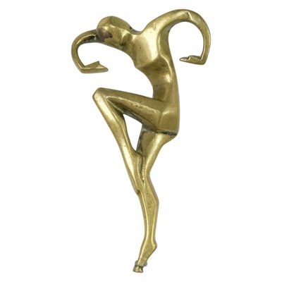 Lot 908 - A small Art Deco stylized brass sculpture of a...