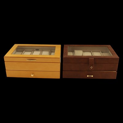 Lot 1572 - Two Mete & Co watch boxes, approx 30 cm x 20...