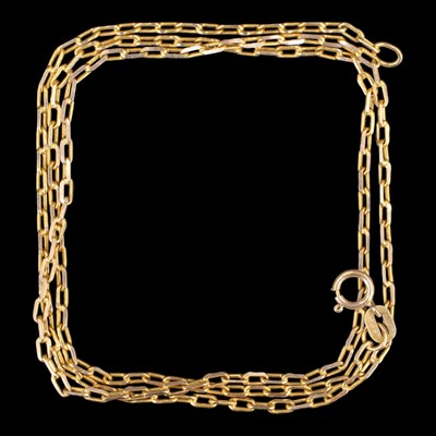 Lot 1480 - A vintage 14 ct yellow metal belcher-link neck...