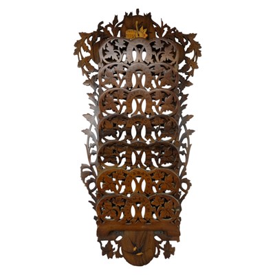 Lot 923 - A late 19th Century Sorrento ware olive wood...