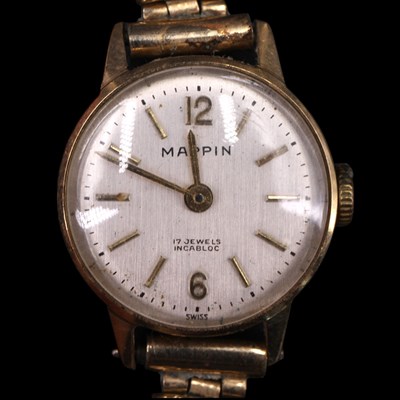 Lot 1585 - A 1960s Mappin lady's 9 ct gold wristlet watch,...