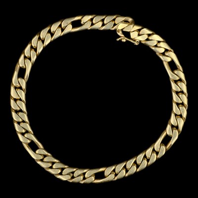 Lot 1512 - A heavy 14 ct yellow metal figaro link...