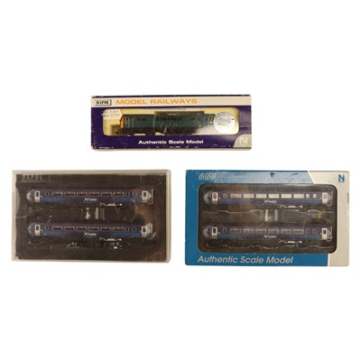 Lot 787 - Three Dapol N gauge locomotive and car sets,...