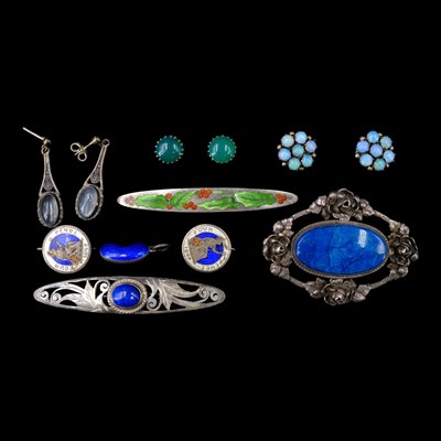 Lot 1294 - Victorian and later enamelled and gemstone-set...