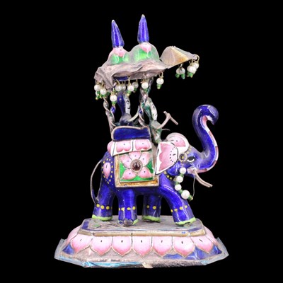 Lot 954 - An Indian enamelled- and gem-set model of an...