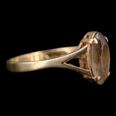 Lot 1412 - A 1970s pale smoky quartz solitaire ring,...