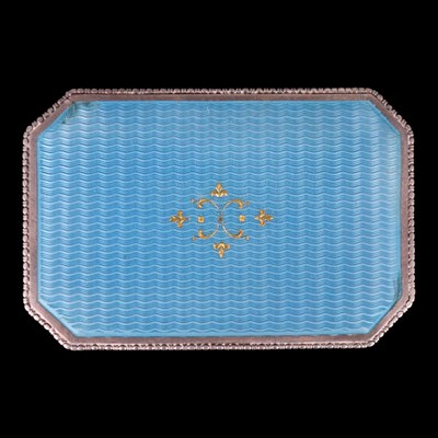 Lot 1197 - A 1920s Austrian blue basse taille guilloche...