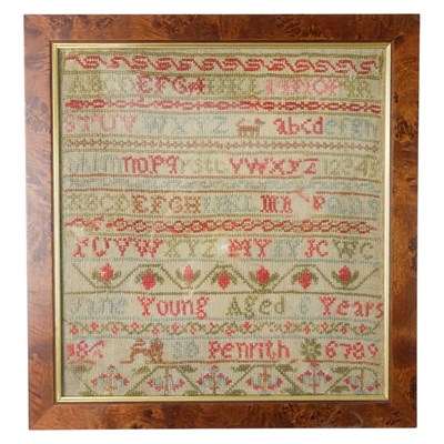 Lot 854 - A 19th Century cross-stitch embroidered...
