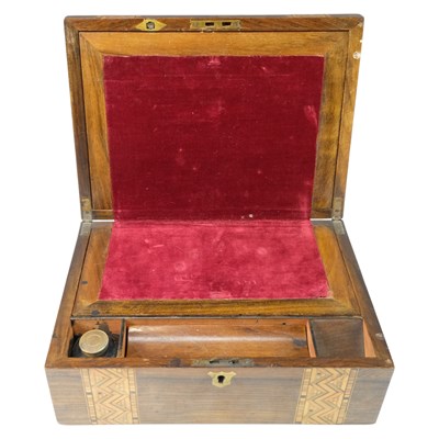 Lot 935 - A Victorian Tunbridge-style-banded walnut...