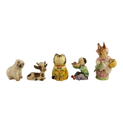 Lot 1034 - Figurines including Beswick Mrs Rabbit, a...