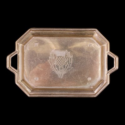 Lot 1219 - A 1970s small silver two-handled tray, of...