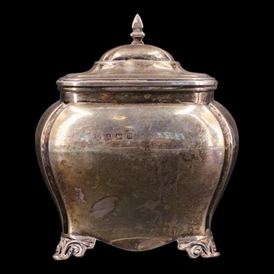 Lot 1221 - An Edwardian silver tea caddy, of...