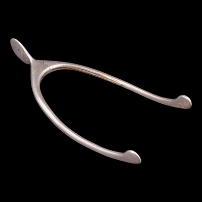 Lot 1216 - Edwardian novelty silver wishbone sugar tongs,...