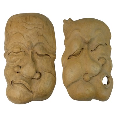 Lot 922 - A pair of Chinese carved wooden wall...