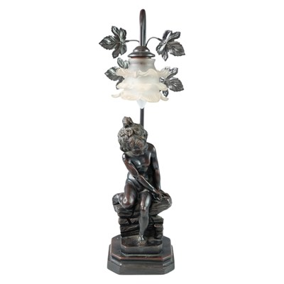 Lot 1668 - A late 20th Century figural bronzed table lamp,...