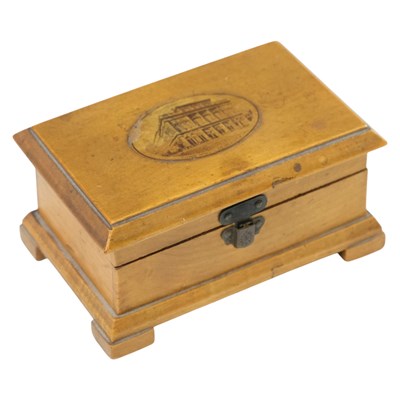 Lot 940 - A small Mauchline Ware box, the hinged lid...