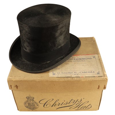 Lot 889 - A vintage Christys' of London top hat, in...
