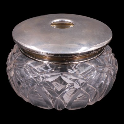 Lot 1209 - A George V silver and cut glass dressing table...