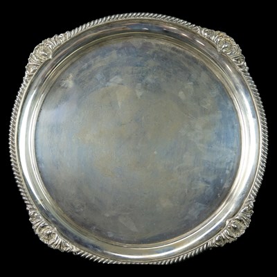 Lot 1211 - An Edwardian silver serving tray, having a...