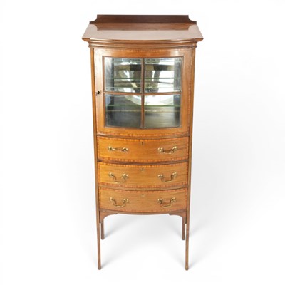 Lot 1696 - A Sheraton Revival glazed mahogany display...