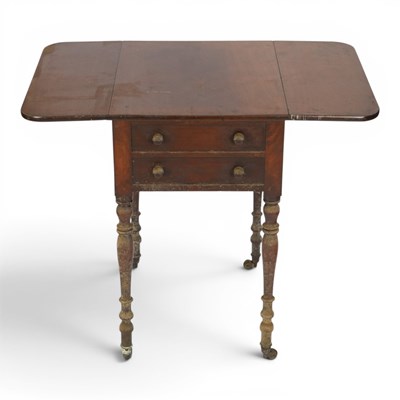 Lot 1701 - A Georgian mahogany work table, 46 cm x 56 cm...